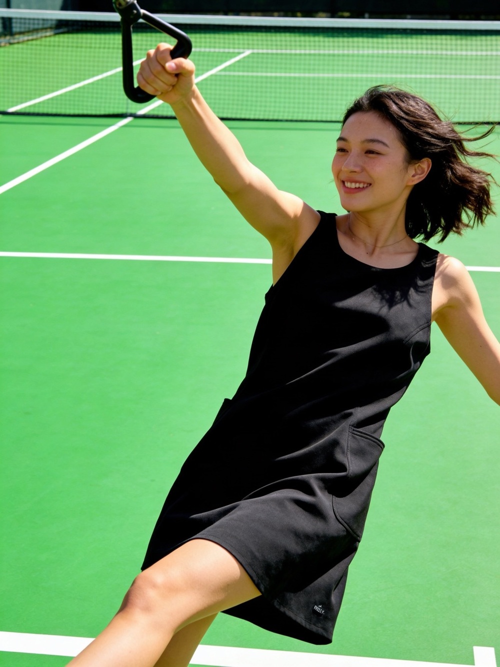 Freely Lola Black Sleeveless Midi Dress — Sleek Active Midi